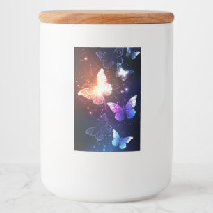 Glowing Night Butterflies Food Label