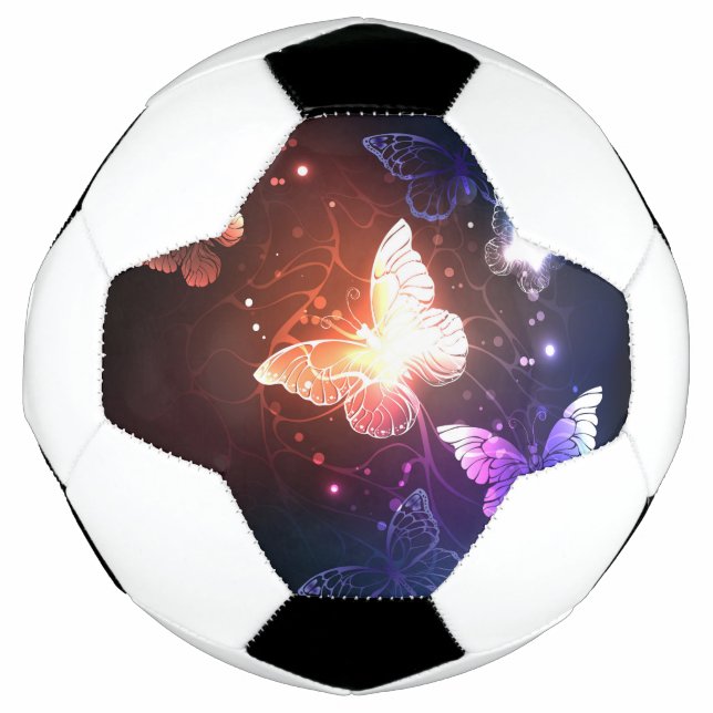 Glowing Night Butterflies Football (Front)