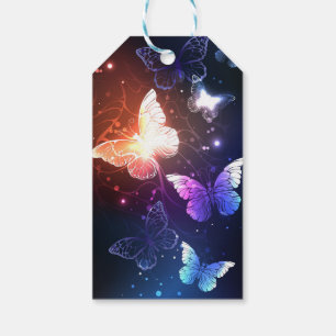 Glowing Night Butterflies Gift Tags