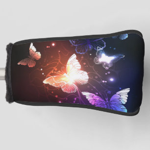 Glowing Night Butterflies Golf Head Cover