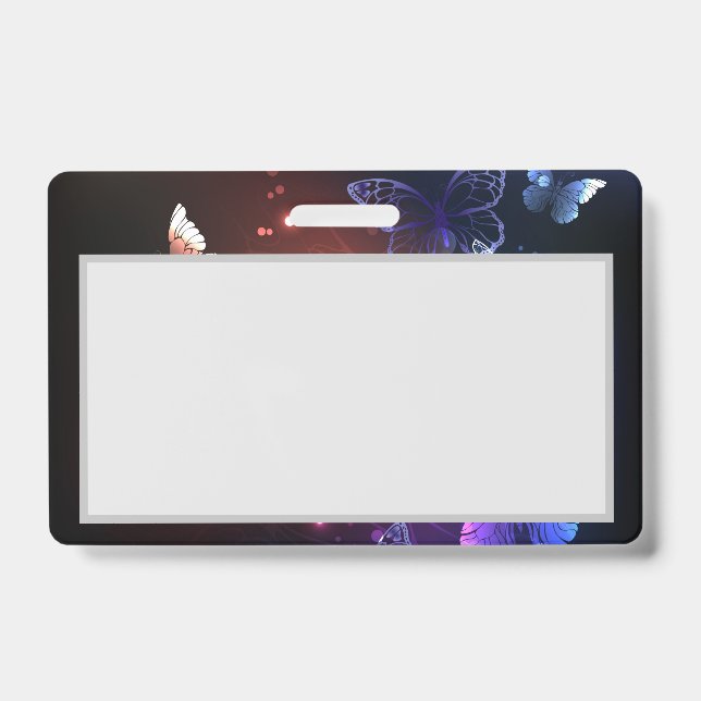 Glowing Night Butterflies ID Badge (Front)