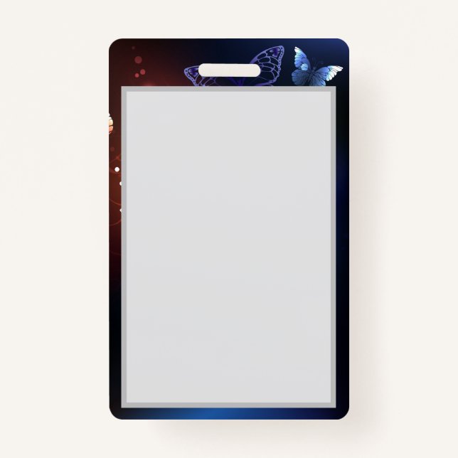 Glowing Night Butterflies ID Badge (Front)