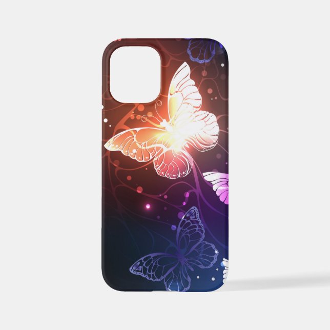 Glowing Night Butterflies iPhone Case (Back)