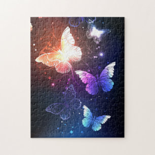 Glowing Night Butterflies Jigsaw Puzzle
