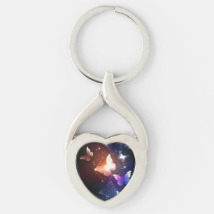 Glowing Night Butterflies Key Ring