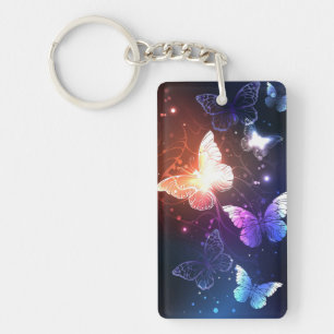Glowing Night Butterflies Key Ring