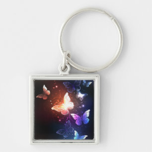 Glowing Night Butterflies Key Ring