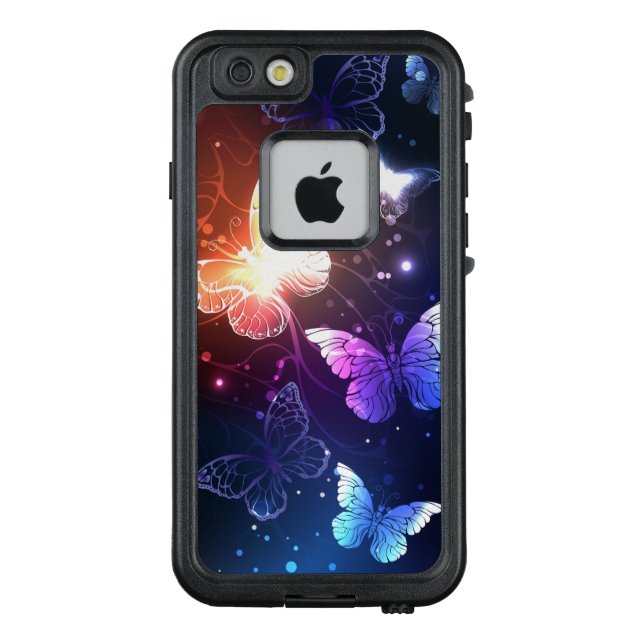 Glowing Night Butterflies LifeProof iPhone Case (Back)