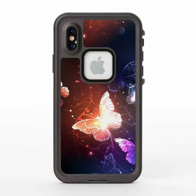 Glowing Night Butterflies LifeProof iPhone Case (Back)