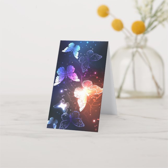 Glowing Night Butterflies Loyalty Card (Back)
