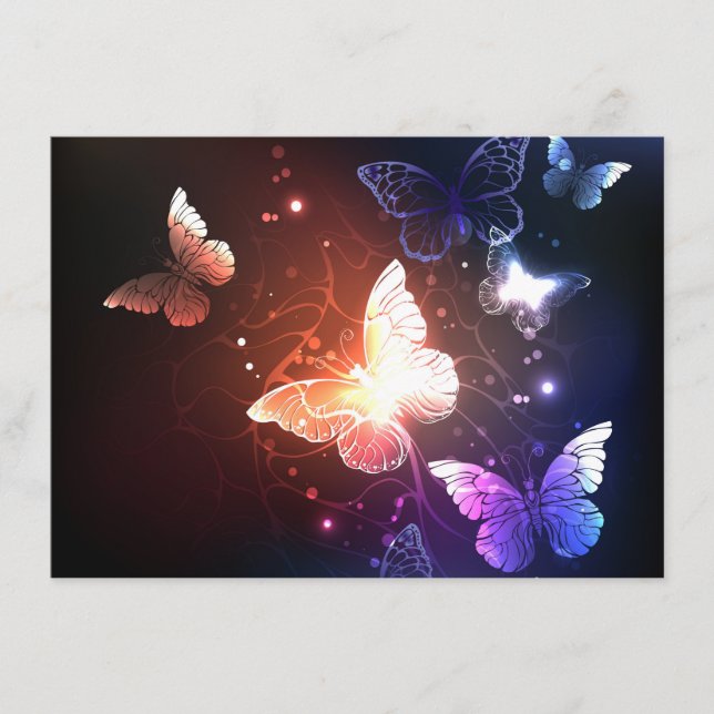 Glowing Night Butterflies Menu (Front)
