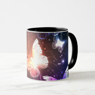 Glowing Night Butterflies Mug
