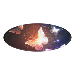 Glowing Night Butterflies Name Tag