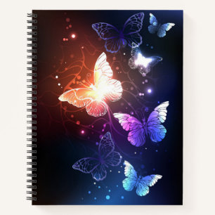 Glowing Night Butterflies Notebook
