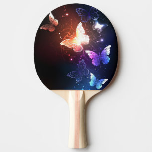 Glowing Night Butterflies Ping Pong Paddle