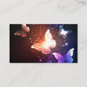 Glowing Night Butterflies Place Card