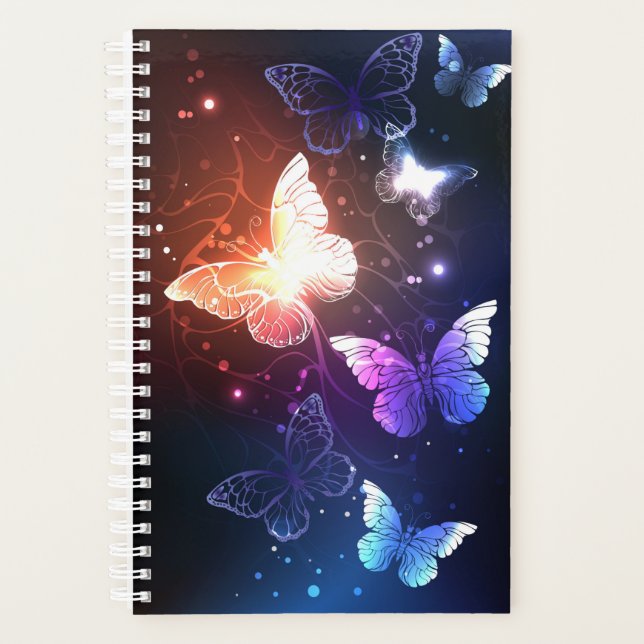 Glowing Night Butterflies Planner (Front)