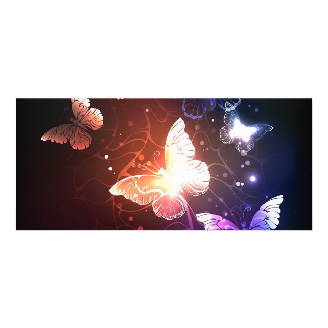 Glowing Night Butterflies Rack Card (Front)