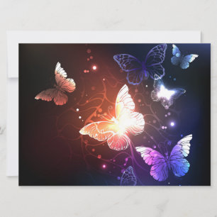 Glowing Night Butterflies Save The Date