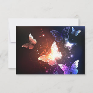 Glowing Night Butterflies Save The Date