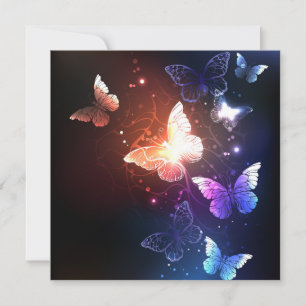 Glowing Night Butterflies Thank You Card
