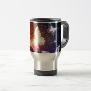 Glowing Night Butterflies Travel Mug