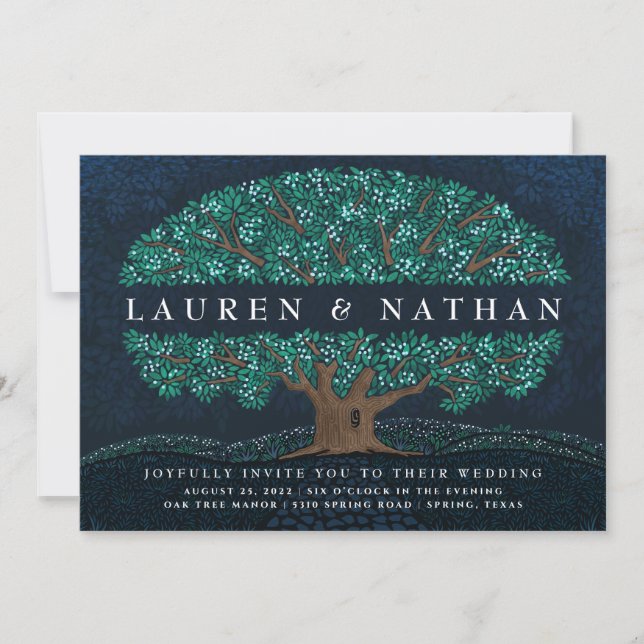 Glowing Oak Wedding Invitation (Front)