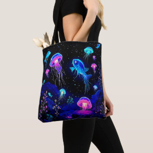 Glowing Ocean Depths Art Tote Bag