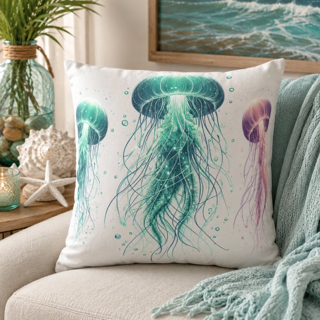 Glowing Ocean: Jellyfish Inspired Throw Pillows (Glowing Ocean: Jellyfish Inspired Throw Pillows)