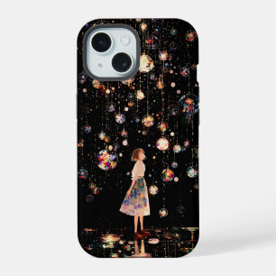 Glowing Orbs Starry Night iPhone 15 Case