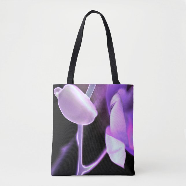 Glowing Orchid Print Tote Bag (Front)