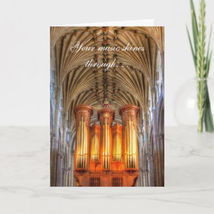 Glowing organ thank you card