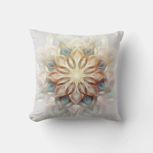 Glowing Pastel Colors Mandala Cushion