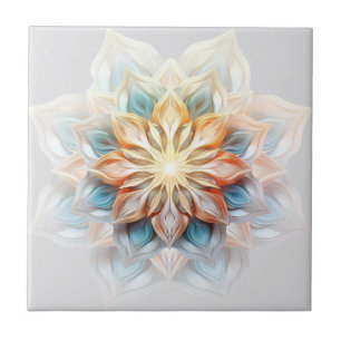 Glowing Pastel Colors Mandala Tile