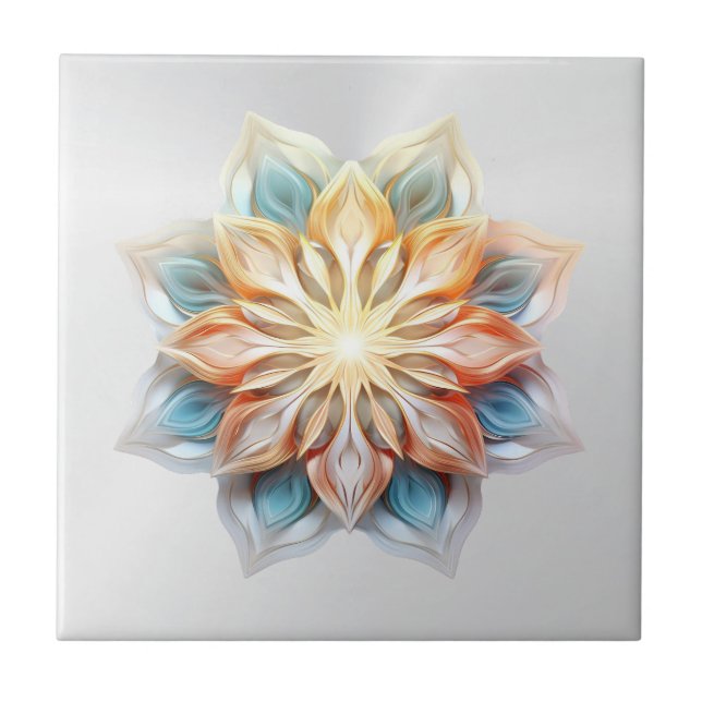 Glowing Pastel Colours Mandala Tile (Front)