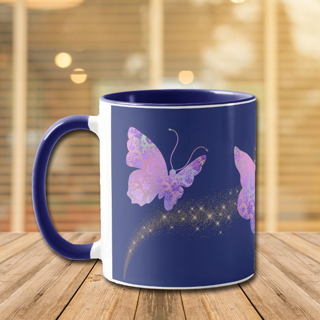 Glowing Pattern Butterfly Personalised Mug (Creator Uploaded)