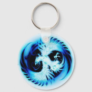 glowing phoenix blue key ring