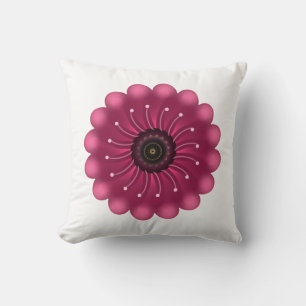 Glowing Pink Fantasy Flower   Abstract Neon Floral Cushion
