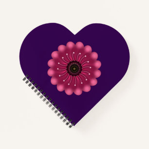 Glowing Pink Fantasy Flower Abstract Neon Floral Notebook