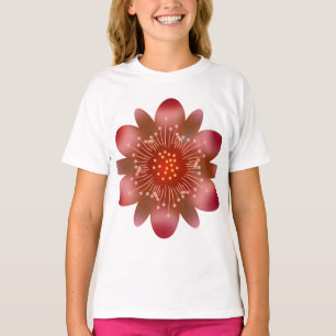Glowing Pink Fantasy Flower Abstract Neon Floral T-Shirt