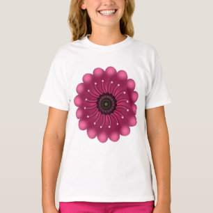 Glowing Pink Fantasy Flower Abstract Neon Floral T-Shirt