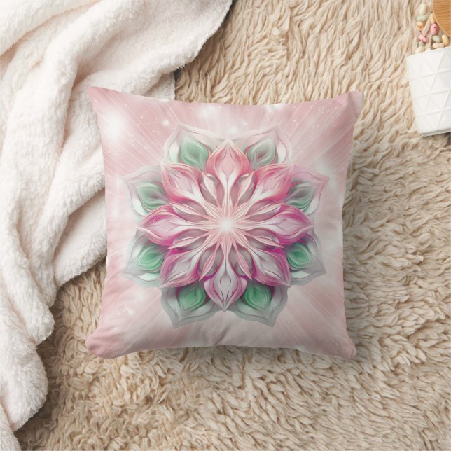 Glowing PInk Mandala Cushion (Blanket)
