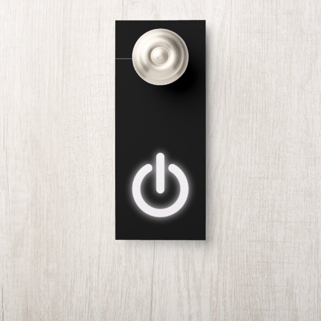 Glowing Power On Symbol Funny Door Hanger (On Knob)