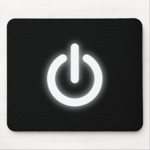 Glowing Power On Symbol Funny Mouse Mat
