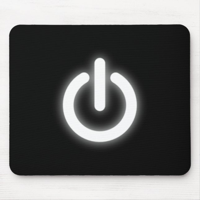Glowing Power On Symbol Funny Mouse Mat (Front)