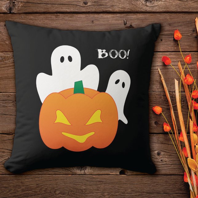 Glowing Pumpkin and Ghosts Cushion (Creator Uploaded)