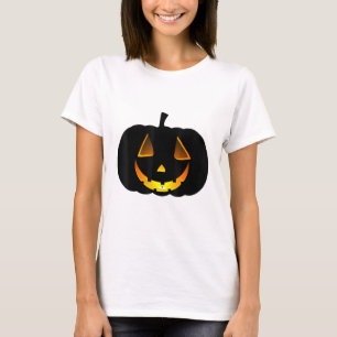 Glowing Pumpkin Face Halloween Jack O Lanter T-Shirt