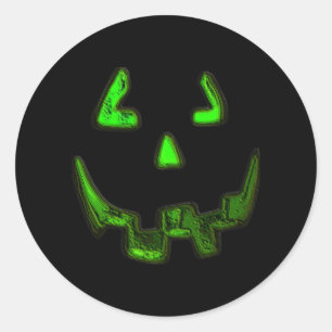 Glowing Pumpkin Face Stickers