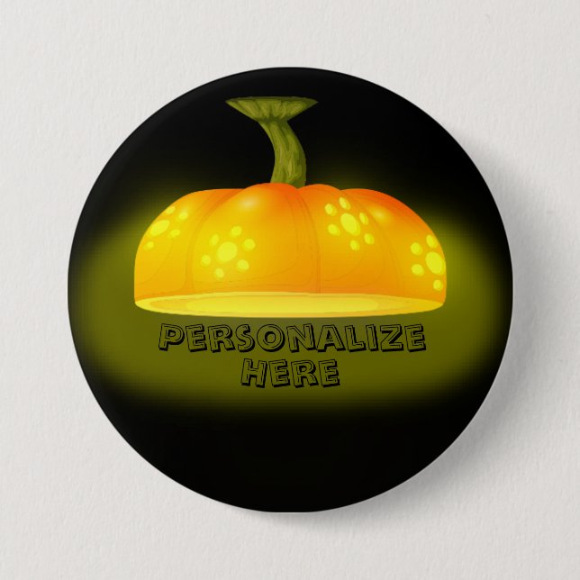 Glowing pumpkin fall unique cute autumn 7.5 cm round badge (Front)