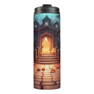 Glowing Pumpkin Halloween Thermal Tumbler